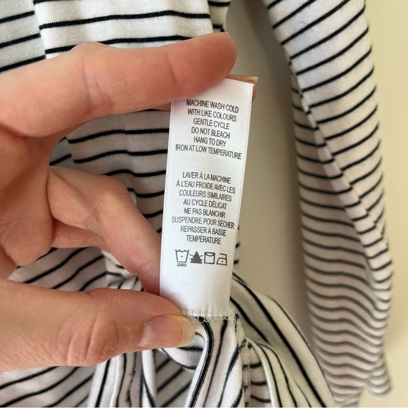 Cable&Gauge 3/4 dolman sleeve open back stripe black and white small casual - Picture 6 of 13